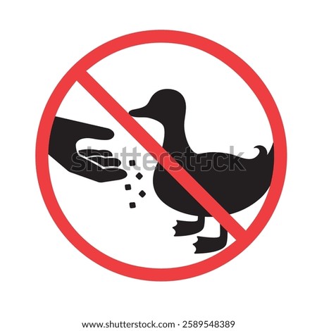 Forbidden to feed ducks sign