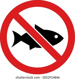 Forbidden fish icon with flat style. Isolated vector forbidden fish icon illustrations, simple style.