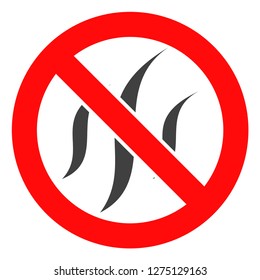 Forbidden flavors vector icon symbol. Flat pictogram is isolated on a white background. Forbidden flavors pictogram designed with simple style.