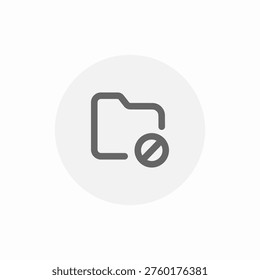 forbidden folder icon sign vector