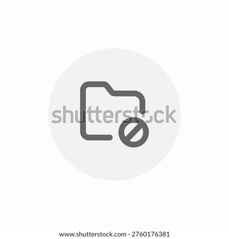 forbidden folder icon sign vector