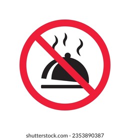 Verbotene Lebensmittelplatte Vektorsymbol. Warnung, Vorsicht, Aufmerksamkeit, Einschränkung, Kennzeichnung, Verbot, Gefahr. Kein Piktogramm-Symbol für die Lebensmittelplatte. Keine Lebensmittelplatine-Symbol