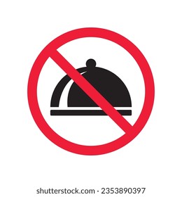 Forbidden food platter vector icon. Warning, caution, attention, restriction, label, ban, danger. No food platter flat sign design pictogram symbol. No food platter icon