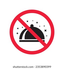 Forbidden food platter vector icon. Warning, caution, attention, restriction, label, ban, danger. No food platter flat sign design pictogram symbol. No food platter icon