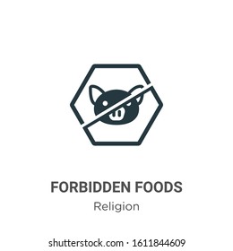 Forbidden foods glyph icon vector on white background. Flat vector forbidden foods icon symbol sign from modern religion collection for mobile concept and web apps design.