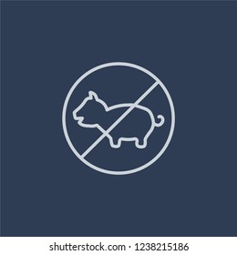 Forbidden Foods icon. Trendy flat vector line Forbidden Foods icon on dark blue background from Religion  collection. 