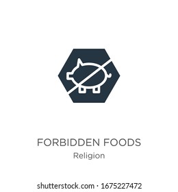 Forbidden foods icon vector. Trendy flat forbidden foods icon from religion collection isolated on white background. Vector illustration can be used for web and mobile graphic design, logo, eps10