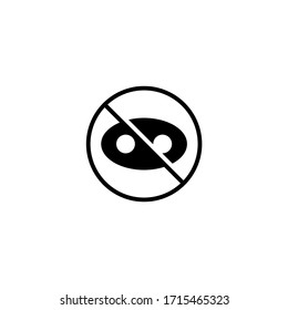 Forbidden foods vector icon in black solid flat design icon isolated on white background
