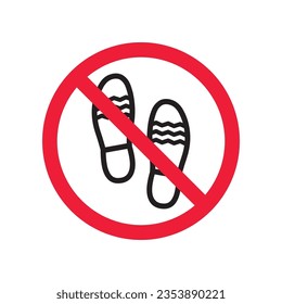 Forbidden foot step vector icon. Warning, caution, attention, restriction, label, ban, danger. No foot steps flat sign design pictogram symbol. No foot step icon