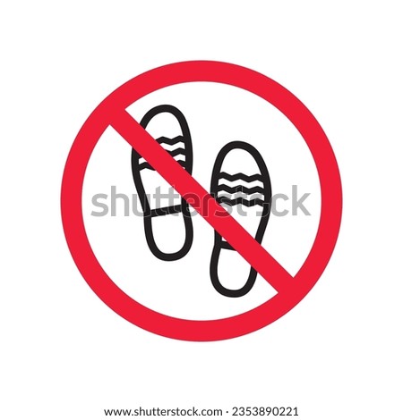 Forbidden foot step vector icon. Warning, caution, attention, restriction, label, ban, danger. No foot steps flat sign design pictogram symbol. No foot step icon Foto stock © 