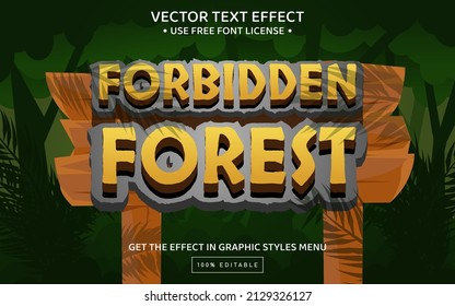 Forbidden Forest 3D Editable Text Effect Template