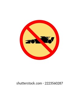 Forbidden formula car icon can be used for web, logo, mobile app, UI, UX