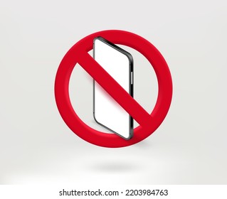 Das Gadgets-Konzept mit dem modernen Smartphone-Icon ist verboten. 3D-Vektorgrafik
