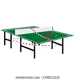Forbidden game table tennis, ping pong. Isolated vector illustration.
