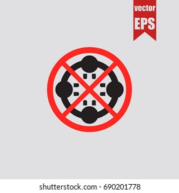 Forbidden to gather in groups of people icon.Vector illustration.