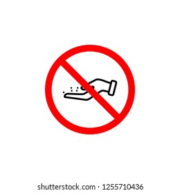 Forbidden giving food, hand icon can be used for web, logo, mobile app, UI, UX