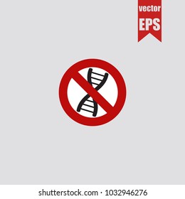 Forbidden GMO icon in trendy isolated on grey background.Vector illustration.