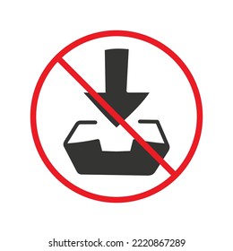 Forbidden hand drawn inbox vector icon. Download inbox flat sign design. Inbox linear Prohibited vector icon. Warning, caution, attention, restriction flat sign