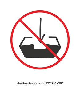 Forbidden hand drawn inbox vector icon. Download inbox flat sign design. Inbox linear Prohibited vector icon. Warning, caution, attention, restriction flat sign