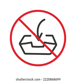 Icono vectorial de entrada dibujado a mano prohibido. Descargar diseño de señal plana de entrada. No hay ningún icono de vector lineal prohibido en la Bandeja de entrada. Aviso, precaución, atención, signo plano de restricción