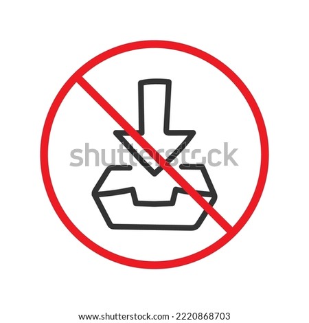 Forbidden hand drawn inbox vector icon. Download inbox flat sign design. Inbox linear Prohibited vector icon. Warning, caution, attention, restriction flat sign