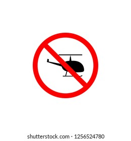 Forbidden helicopter  icon on white background can be used for web, logo, mobile app, UI, UX 