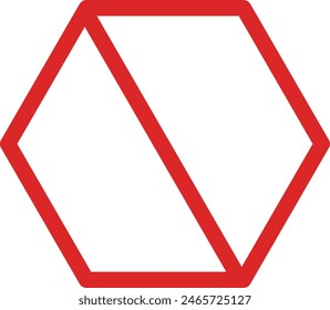 Forbidden hexagonal sign . Empty hexagonal no sign . Hexagonal stop icon vector