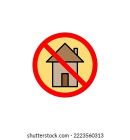 Forbidden home icon can be used for web, logo, mobile app, UI, UX