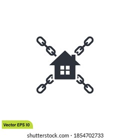 forbidden house icon vector logo template