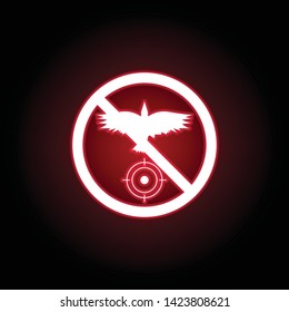 Forbidden hunting eagle icon in red neon style. can be used for web, logo, mobile app, UI, UX 