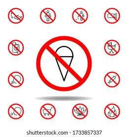 Forbidden ice-cream icon. set can be used for web, logo, mobile app, UI, UX