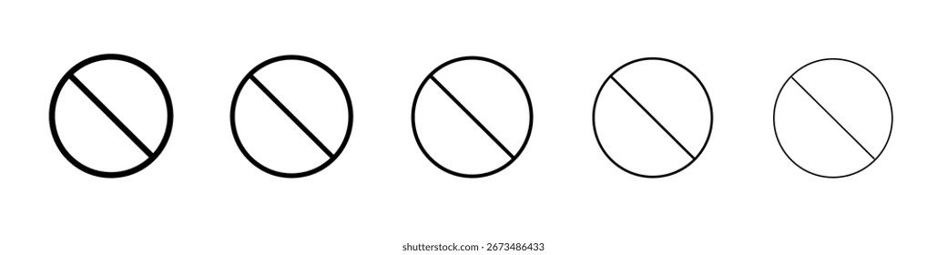 Icono prohibido signo de Vector blanco y negro