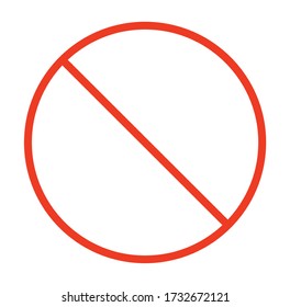 Forbidden icon design vector, red color on white background.