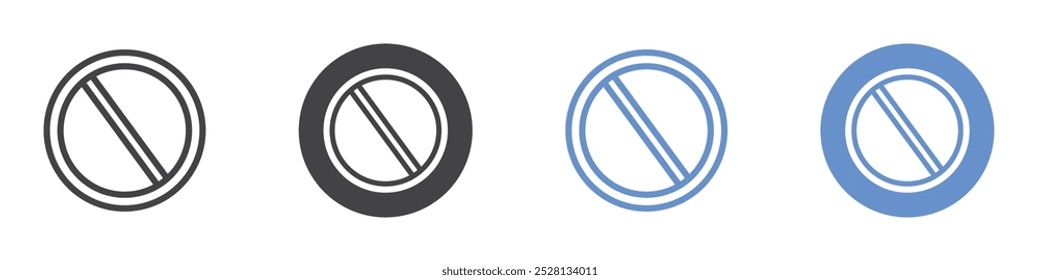 Verbotenes Symbol Flache Kunst in Schwarz-Weiß einzeln