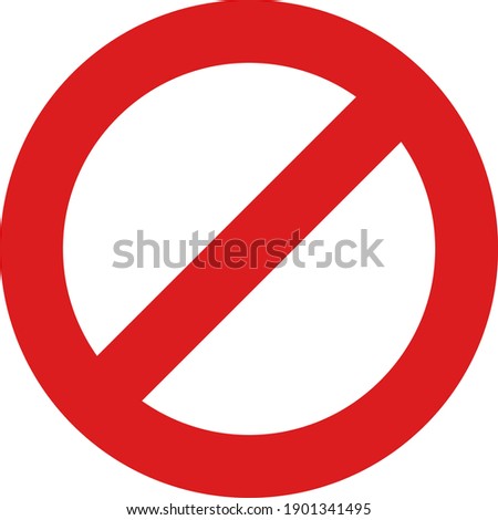 Forbidden icon with flat style. Isolated vector forbidden icon image, simple style.