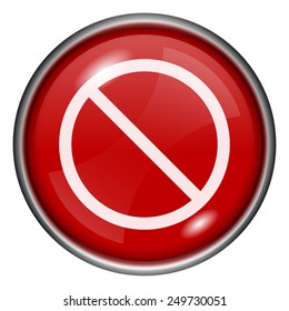 Forbidden icon. Internet button on white background. 