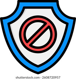 Forbidden Icon Lineal Color Vector Illustration