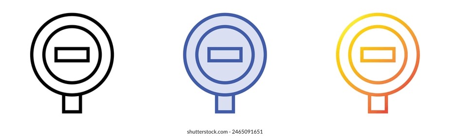 icono prohibido. Diseño de estilo de relleno lineal, azul y degradado aislado sobre fondo blanco