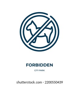 Verbotenes Symbol. Lineare Vektorgrafik aus der Stadtpark-Kollektion. Umriss verbotene Symbolvektorgrafik. Dünnliniensymbol für Web- und mobile Apps, Logo, Printmedien.