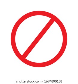Forbidden icon on a white background. Isolated forbidden symbol with flat style.