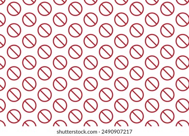 Forbidden icon pattern . prohibited icon pattern . Prohibited background . Vector illustration