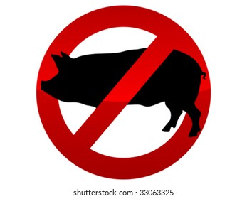 Forbidden Icon Swine Flu Virus Vector Illustration