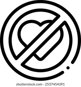 forbidden icon. Thin Linear Style Design Isolated On White Background