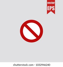 Forbidden icon in trendy isolated on grey background.Vector illustration.