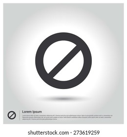 forbidden Icon Vector Illustration, pictogram icon on gray background. Flat design style