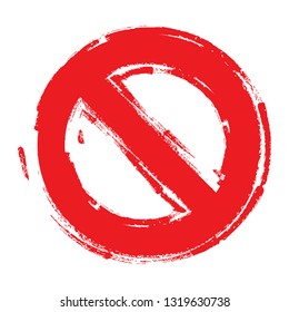 Forbidden icon vector isolated on white background. No symbol. Forbidden icon for web site, app, label, logo and design template. Creative art concept, vector illustration
