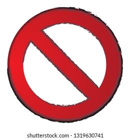 Forbidden icon vector isolated on white background. No symbol. Forbidden icon for web site, app, label, logo and design template. Creative art concept, vector illustration