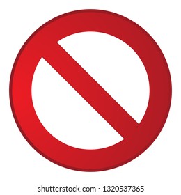 Forbidden icon vector isolated on white background. Flat no symbol. Forbidden icon for web site, app, label, logo and design template. Creative art concept, vector illustration