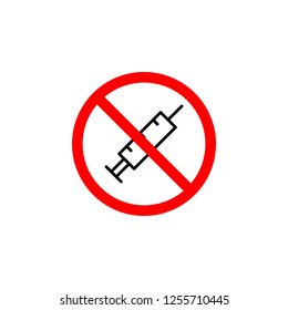 Forbidden injection icon can be used for web, logo, mobile app, UI, UX