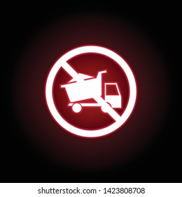 Forbidden instruction machine icon in red neon style. can be used for web, logo, mobile app, UI, UX 
